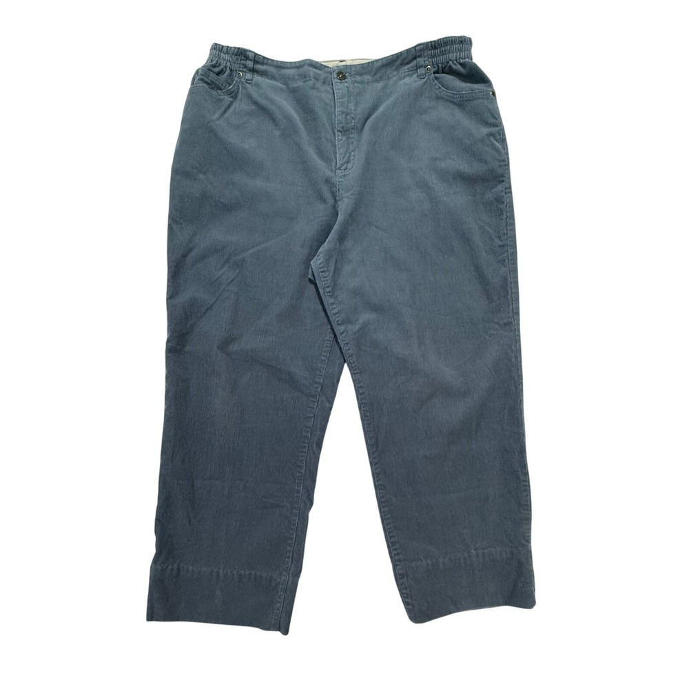 The Tog Shop Petites Corduroy Pants Women's 18P Blue Elastic Waist W212